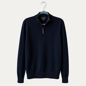 Brooks Brothers 346 100% Supima Cotten Navy half zip Men’s Navy blue sweater. L